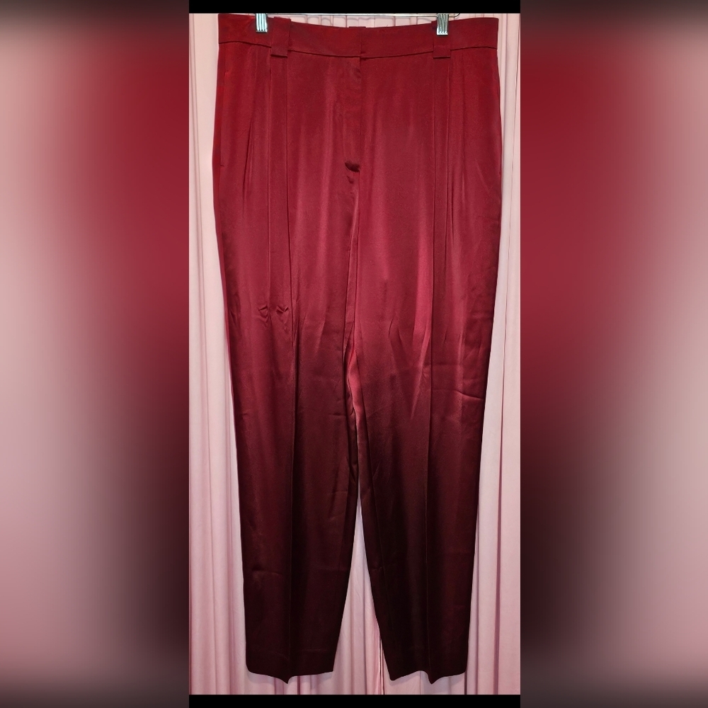 Lafayette 148 New York Satin Suit in Deep Red - Picture 11 of 11